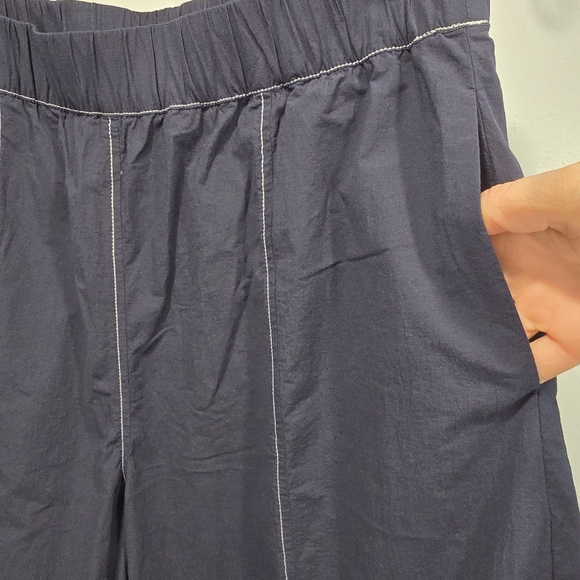 Ganni Elasticated Curve Pant in Navy Size L/40 52% Cotton - Picture 5 of 16